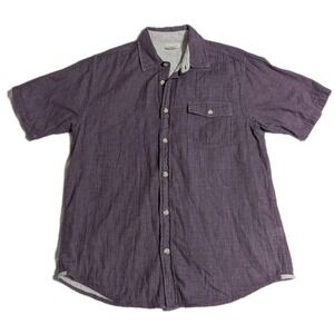 Carbon2Cobalt Men's Purple Plum Cotton Short Sleeve‎ Button-Down – Size M